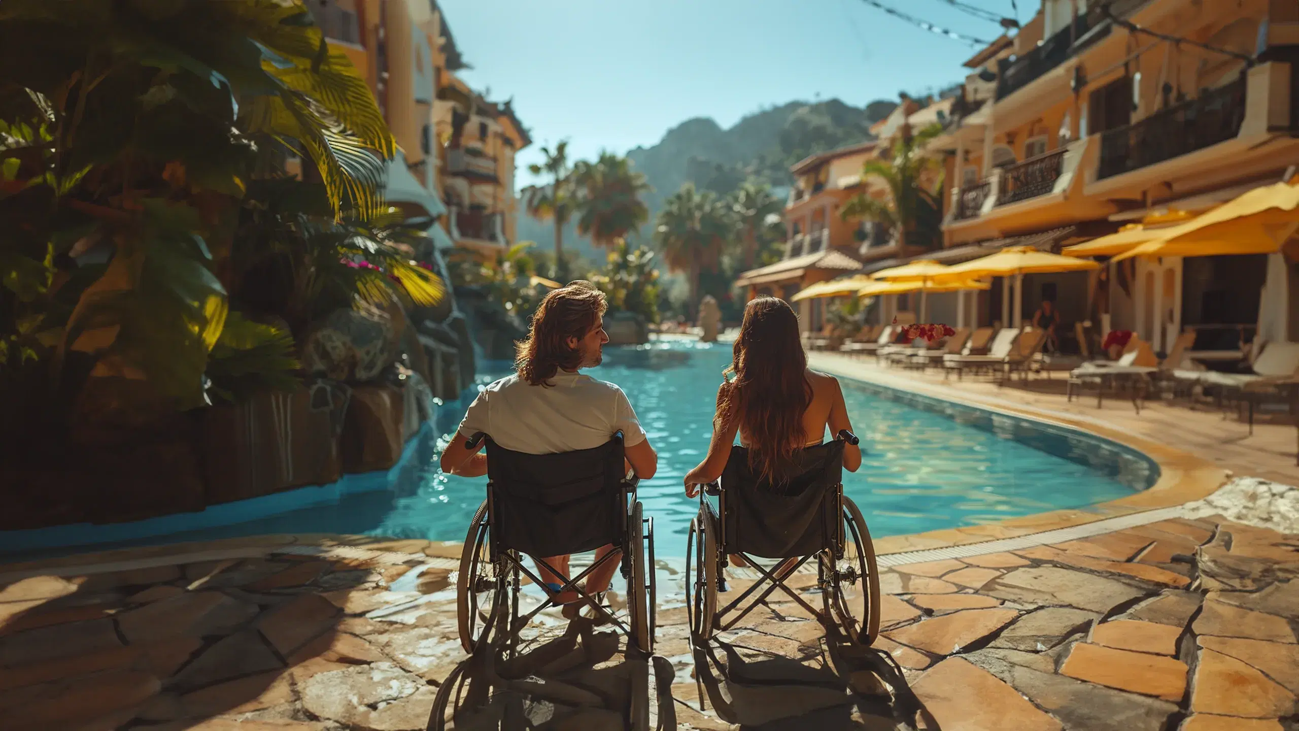 NDIS Short Term Accommodation gateways image A couple in wheelchairs enjoying Short Term Accommodation for NDIS participants