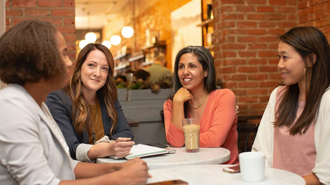 NDIS work internal image A meeting of 4 ladies