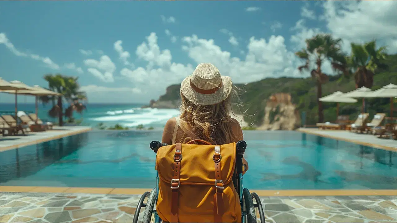 Top Accessible Beaches on the Sunshine Coast An NDIS participant on a wheelchair enjoying her Supported Independent Living in the Sunshine Coast.